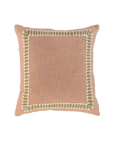 Rizzy Home Ethel Cotton Decorative Pillow, 20" X 20" In Pink