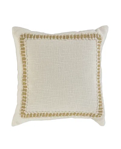 Rizzy Home Ethel Cotton Decorative Pillow, 20" X 20" In White