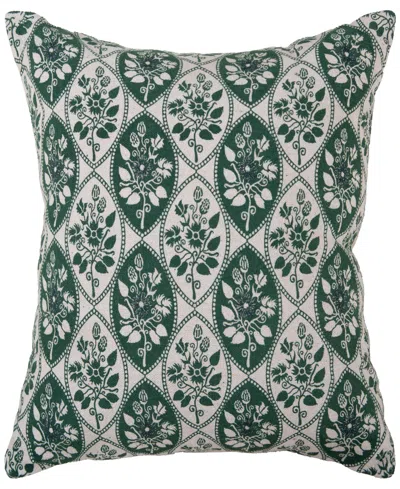 Rizzy Home Florence Cotton Decorative Pillow, 20" X 20" In Green