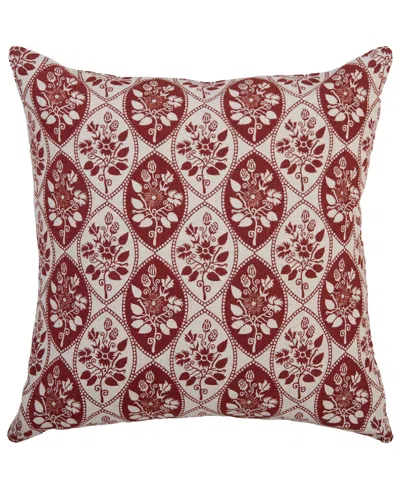 Rizzy Home Florence Cotton Decorative Pillow, 20" X 20" In Red