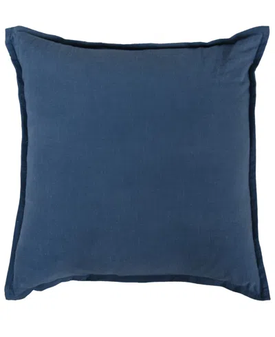 Rizzy Home Francis Cotton Decorative Pillow, 20" X 20" In Blue