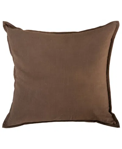 Rizzy Home Francis Cotton Decorative Pillow, 20" X 20" In Brown