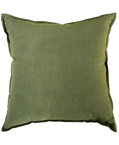Rizzy Home Francis Cotton Decorative Pillow, 20" X 20" In Green