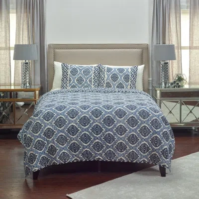 Rizzy Home Gemma Quilt In Cream,indigo