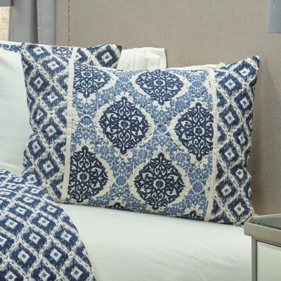 Rizzy Home Gemma Sham In Blue;beige