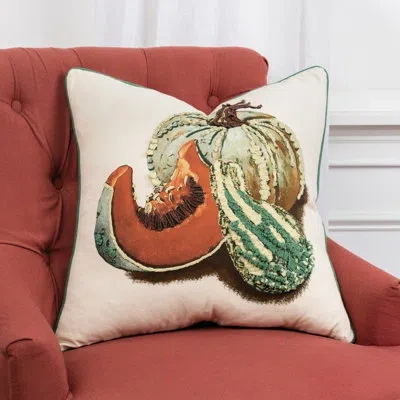 Rizzy Home Gourds/pumpkinis Square Cotton Pillow Cover & Insert