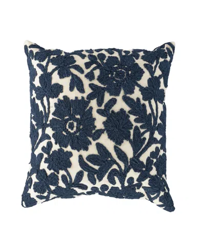 Rizzy Home Helen Cotton Decorative Pillow, 20" X 20" In Blue