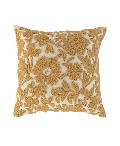 Rizzy Home Helen Cotton Decorative Pillow, 20" X 20" In Gold