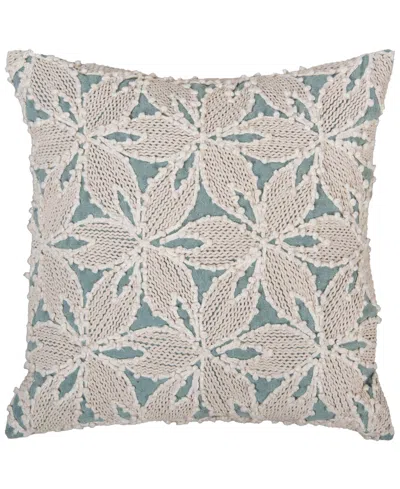 Rizzy Home Ida Cotton Decorative Pillow, 20" X 20" In Blue