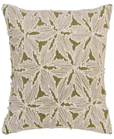 Rizzy Home Ida Cotton Decorative Pillow, 20" X 20" In Green