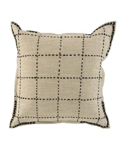 Rizzy Home Jennie Cotton Blend Decorative Pillow, 20" X 20" In Brown