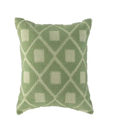 Rizzy Home Jessie Cotton Decorative Pillow, 20" X 20" In Green
