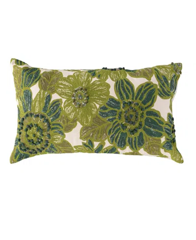 Rizzy Home Josephine Cotton Decorative Pillow, 14" X 26" In Green