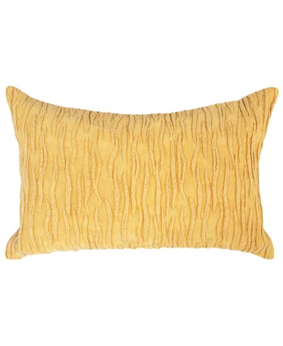 Rizzy Home Julia Cotton Decorative Pillow, 14" X 26" In Yellow