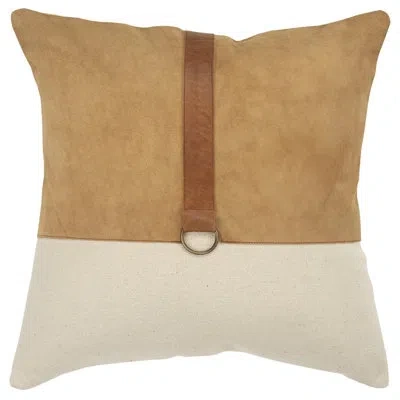 Rizzy Home Leather Throw Pillow In Brown