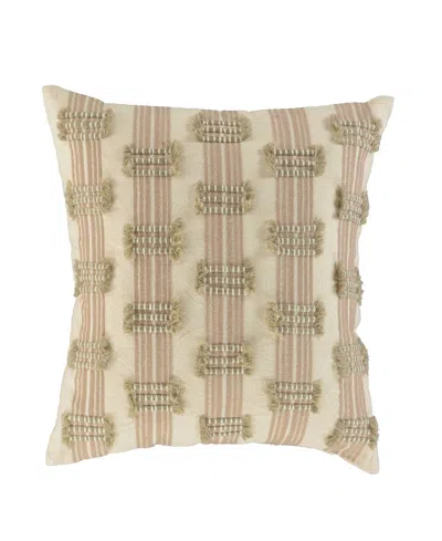 Rizzy Home Lena Cotton Blend Decorative Pillow, 18" X 18" In Neutral