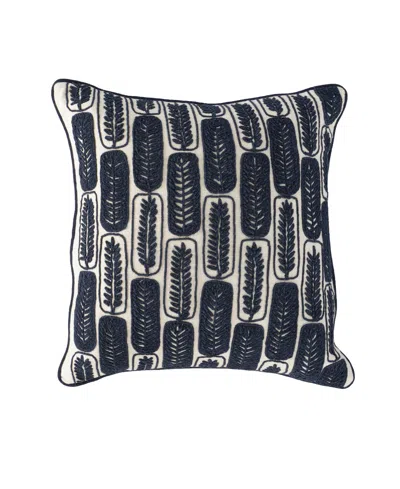 Rizzy Home Lillian Cotton Decorative Pillow, 20" X 20" In Blue