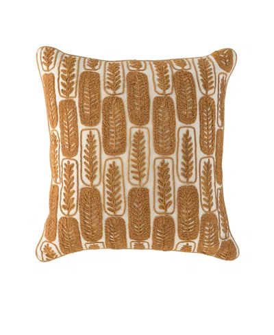Rizzy Home Lillian Cotton Decorative Pillow, 20" X 20" In Gold