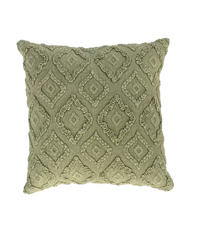 Rizzy Home Lillie Cotton Decorative Pillow, 20" X 20" In Green
