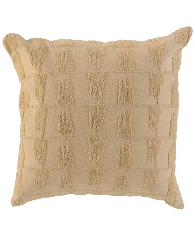 Rizzy Home Mabel Cotton Decorative Pillow, 20" X 20" In Brown