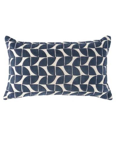 Rizzy Home Maggie Cotton Decorative Pillow, 14" X 26" In Blue