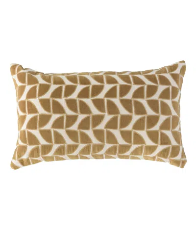 Rizzy Home Maggie Cotton Decorative Pillow, 14" X 26" In Gold