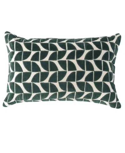 Rizzy Home Maggie Cotton Decorative Pillow, 14" X 26" In Green