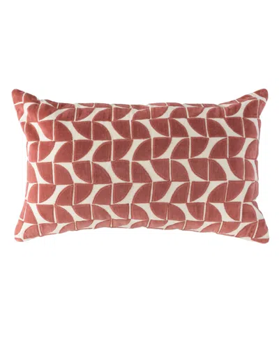Rizzy Home Maggie Cotton Decorative Pillow, 14" X 26" In Red