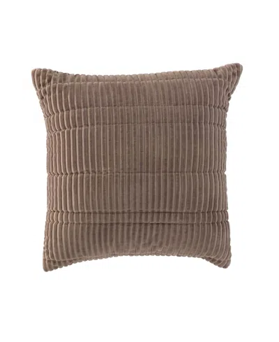 Rizzy Home Mattie Cotton Decorative Pillow, 18" X 18" In Brown