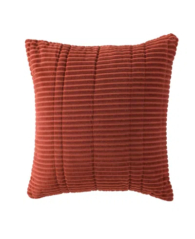 Rizzy Home Mattie Cotton Decorative Pillow, 18" X 18" In Orange