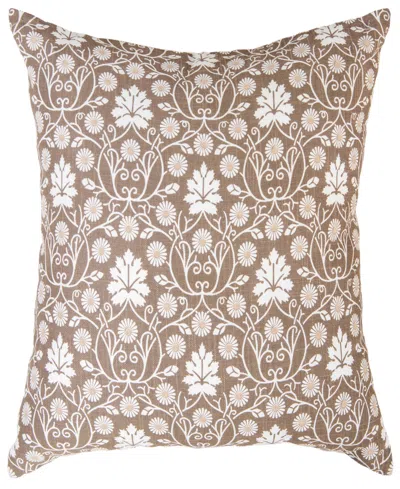 Rizzy Home Maude Cotton Decorative Pillow, 20" X 20" In Brown