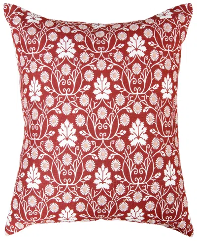 Rizzy Home Maude Cotton Decorative Pillow, 20" X 20" In Red