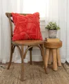 Rizzy Home Modern Craft Decorative Pillow, 20" X 20" In Coral