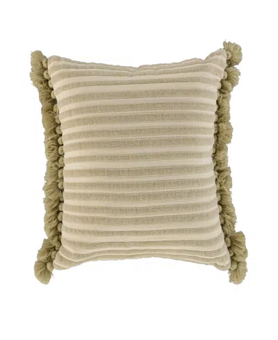 Rizzy Home Myrtle Cotton Decorative Pillow, 22" X 22" In Brown