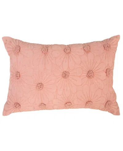 Rizzy Home Nellie Cotton Decorative Pillow, 14" X 26" In Pink