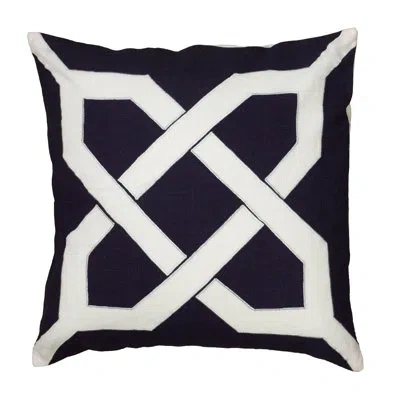 Rizzy Home Pillow Cover With Hidden Zipper In Navy