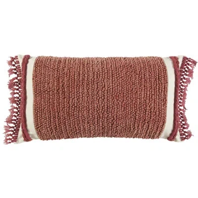 Rizzy Home Rectangular Cotton Pillow Cover & Insert In Rust