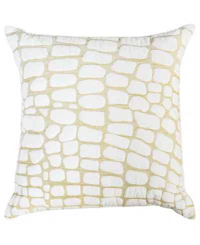 Rizzy Home Rose Cotton Decorative Pillow, 22" X 22" In White