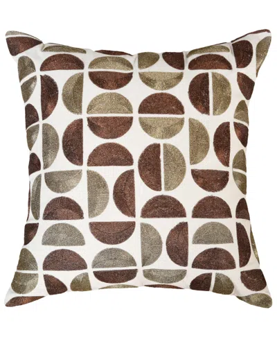 Rizzy Home Sarah Cotton Decorative Pillow, 20" X 20" In Brown