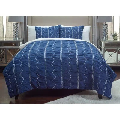 Rizzy Home Sawyer Blue Cotton Quilt