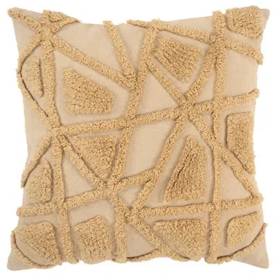 Rizzy Home Square Throw Cushion In Gold