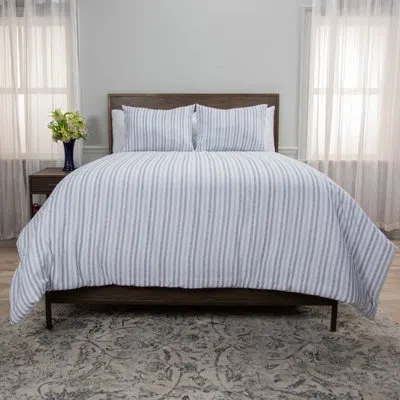 Rizzy Home Standard Cotton 3 Piece Comforter Set In Blue,white