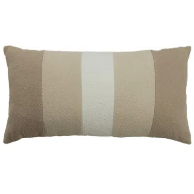 Rizzy Home Striped Cotton Reversible Throw Pillow In Beige;ivory;tan