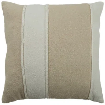 Rizzy Home Striped Cotton Throw Pillow In Beige;ivory