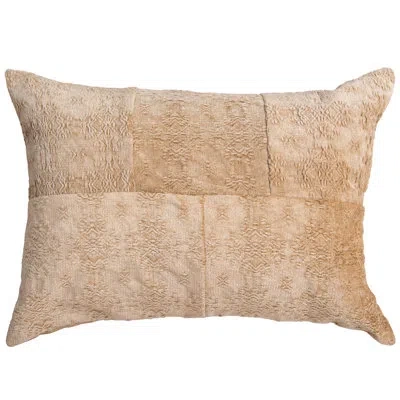 Rizzy Home Textured Cotton Throw Pillow In Tan