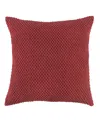 Rizzy Home Urban Farmhouse Solid Woven Decorative Pillow, 20" X 20" In Deep Merlot