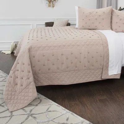 Rizzy Home Vivian Rae Single Quilt In Taupe