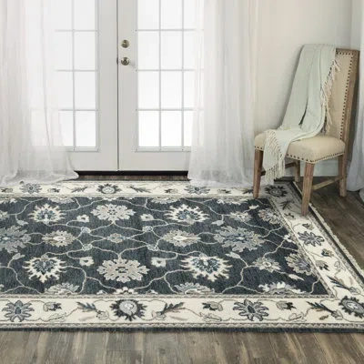 Rizzy Home Wool Hand Knotted Area Rug In Black,cream,gray