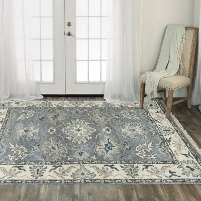 Rizzy Home Wool Hand Knotted Area Rug In Gray,cream,black