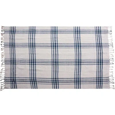 Rizzy Home Woven Throw Blanket In Blue